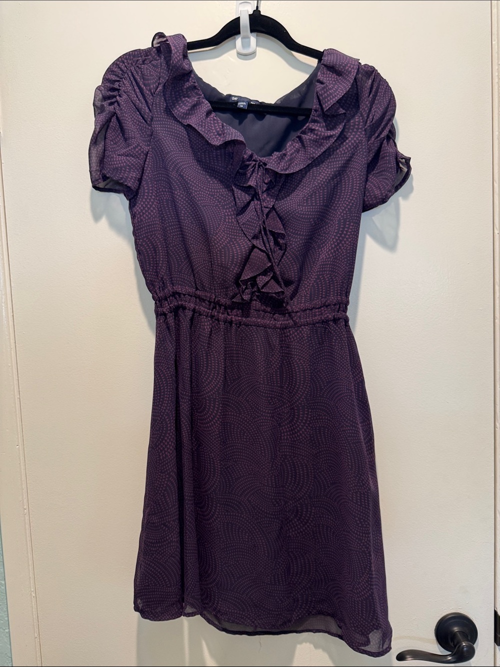 GAP Purple Ruffle-Front Mini Dress